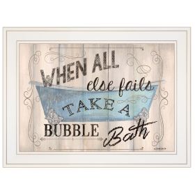 "Bathroom Humor" by Debbie DeWitt, Ready to Hang Framed print, White Frame