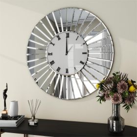 Mirrored Roman numerals decorative round wall clock