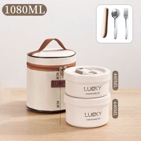 Microwave oven Dinnerware for Students Leakproof Food Container Stackable Bento Lunch Box Stainless Steel Lunch Container with L (Ships From: China, Color: 2 Layers White)