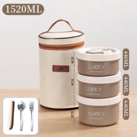 Microwave oven Dinnerware for Students Leakproof Food Container Stackable Bento Lunch Box Stainless Steel Lunch Container with L (Ships From: China, Color: 3 Layers Coffee)