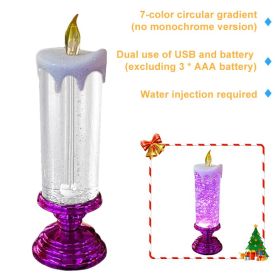 1pc Christmas Colorful Dream Crystal Candle Light LED Glitter Flameless Candles 7 Color Changing Romantic Light Party Home Decor (Ships From: CN, Emitting Color: Rose Red 7color)
