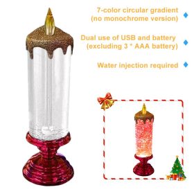 1pc Christmas Colorful Dream Crystal Candle Light LED Glitter Flameless Candles 7 Color Changing Romantic Light Party Home Decor (Ships From: CN, Emitting Color: Red 7color)